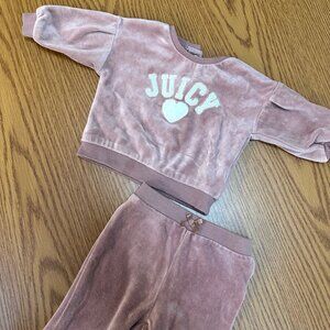 Baby Juicy Couture 2-Pc Tracksuit | Mauve Velour Heart Set 💖